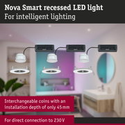 Nova Smart recessed white LED lights with black connector box for intelligent lighting solutions
