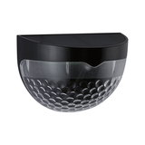 Applique murale LED demi-circulaire en plastique noir avec verre texturé pour éclairage extérieur