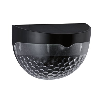 Applique murale LED demi-circulaire en plastique noir avec verre texturé pour éclairage extérieur
