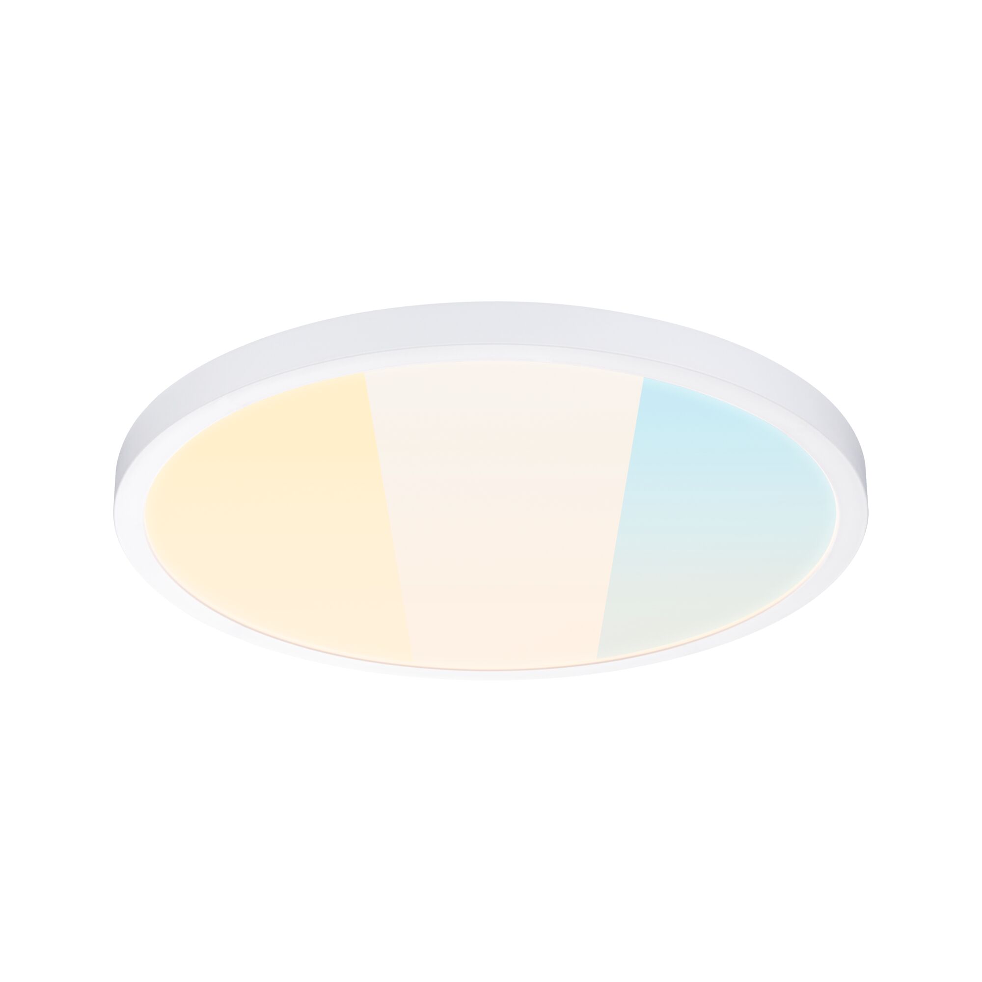 Round white LED ceiling light with adjustable color temperature for modern room lighting