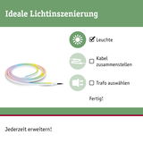 Buntes LED-Lichtband mit idealer Lichtinszenierung und einfacher Installation ohne Kabel oder Trafo.