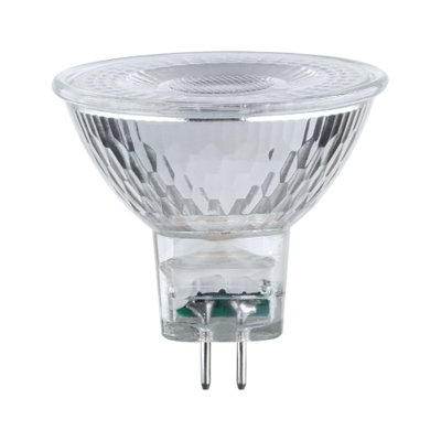 Ampoule LED MR16 claire avec boîtier en verre et deux broches métalliques pour éclairage économique