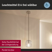 Pendelleuchte mit klarem Glas und verstellbarem Kabel in Beige für flexible Raumbeleuchtung