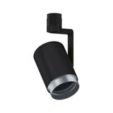 Sort LED-spot i metal med sølvkant, moderne indendørs belysning til rum