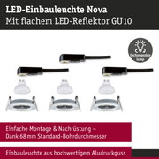 LED-Einbauleuchte Nova aus hochwertigem Aludruckguss in Weiß mit GU10 LED-Reflektor, einfache Montage