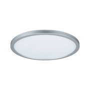 Rundes Deckenlicht mit silbernem Aluminiumrahmen und weißem Diffusor für moderne Innenbeleuchtung