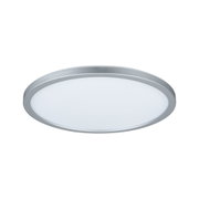 Rundes Deckenlicht mit silbernem Aluminiumrahmen und weißem Diffusor für moderne Innenbeleuchtung