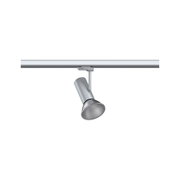 Moderner silberner LED-Strahler aus Metall für Schienensysteme, dimmbar und flexibel einstellbar