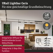 Schwarzes URail Lightbar Ceris Schienensystem mit 3-Step-Dim Funktion für gleichmäßige Grundbeleuchtung
