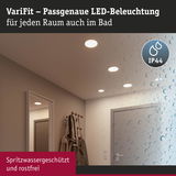 VariFit LED-Einbaustrahler in Weiß, spritzwassergeschützt IP44, ideal für Bad und Flurbeleuchtung