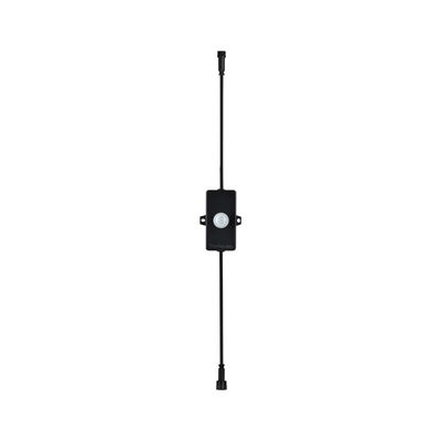 Black motion sensor with cable connectors for indoor LED lighting systems