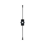Black motion sensor with cable connectors for indoor LED lighting systems