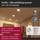 VariFit LED-inbouwspots in warmwit met 3-traps dimfunctie voor efficiënte ruimteverlichting