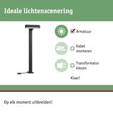 Zwarte LED-buitenlamp met eenvoudige montage zonder kabelmonteren voor flexibele tuinverlichting