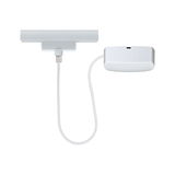 Weißes LED-Stromschienensystem mit Kabel und Anschlussbox aus Kunststoff für flexible Beleuchtung
