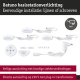 Wit Batuno basisstation LED-verlichtingsset met afstandsbediening en stekkerverbindingen voor eenvoudige installatie