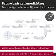 Wit LED basisstationverlichtingsset met afstandsbediening en stekkerverbindingen voor eenvoudige installatie