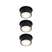 Black metal LED recessed spotlight with warm white light for modern indoor lighting solutions
