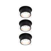 Spot encastré LED noir en métal avec lumière blanc chaud pour éclairage intérieur moderne