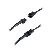 Black connector cable with plastic plugs for LED lighting systems, flexible electronic wiring cable