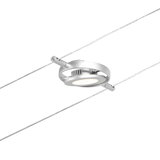 Sølvfarvet LED-kabelspot i metal med rundt design til moderne belysningssystemer