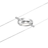 Sølvfarvet LED-kabelspot i metal med rundt design til moderne belysningssystemer