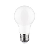 White LED light bulb with E27 base made of glass and metal for energy-saving lighting