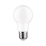White LED light bulb with E27 base made of glass and metal for energy-saving lighting