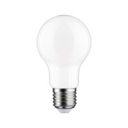 Weiße LED-Glühbirne mit E27-Fassung aus Glas und Metall für energiesparende Beleuchtung