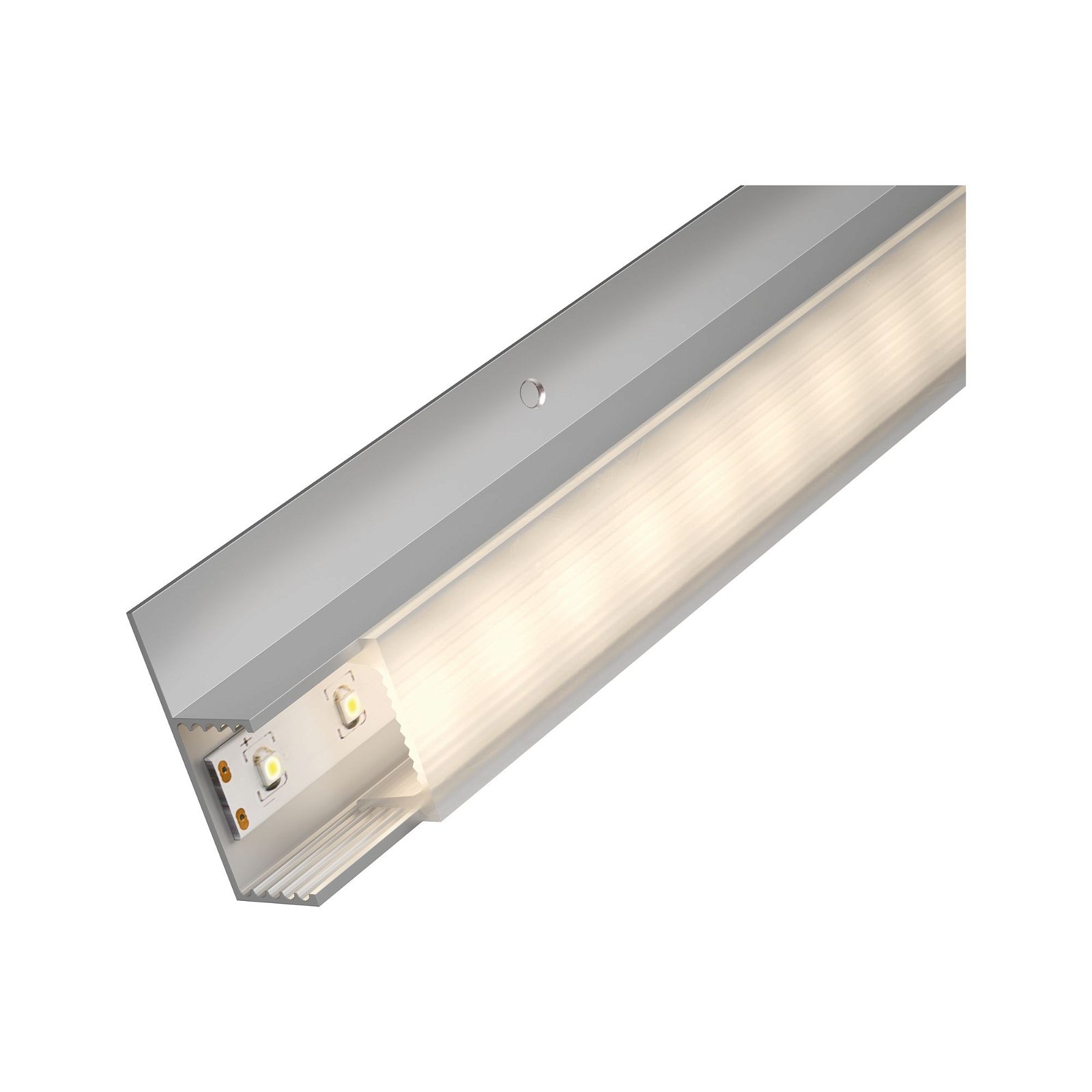 LED Strip recessed profile Socle White diffuser 2m Anodised aluminium/Satin