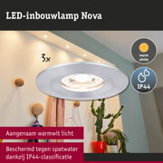 LED-inbouwlamp Nova van aluminium met warmwit licht en IP44-classificatie voor vochtige ruimtes