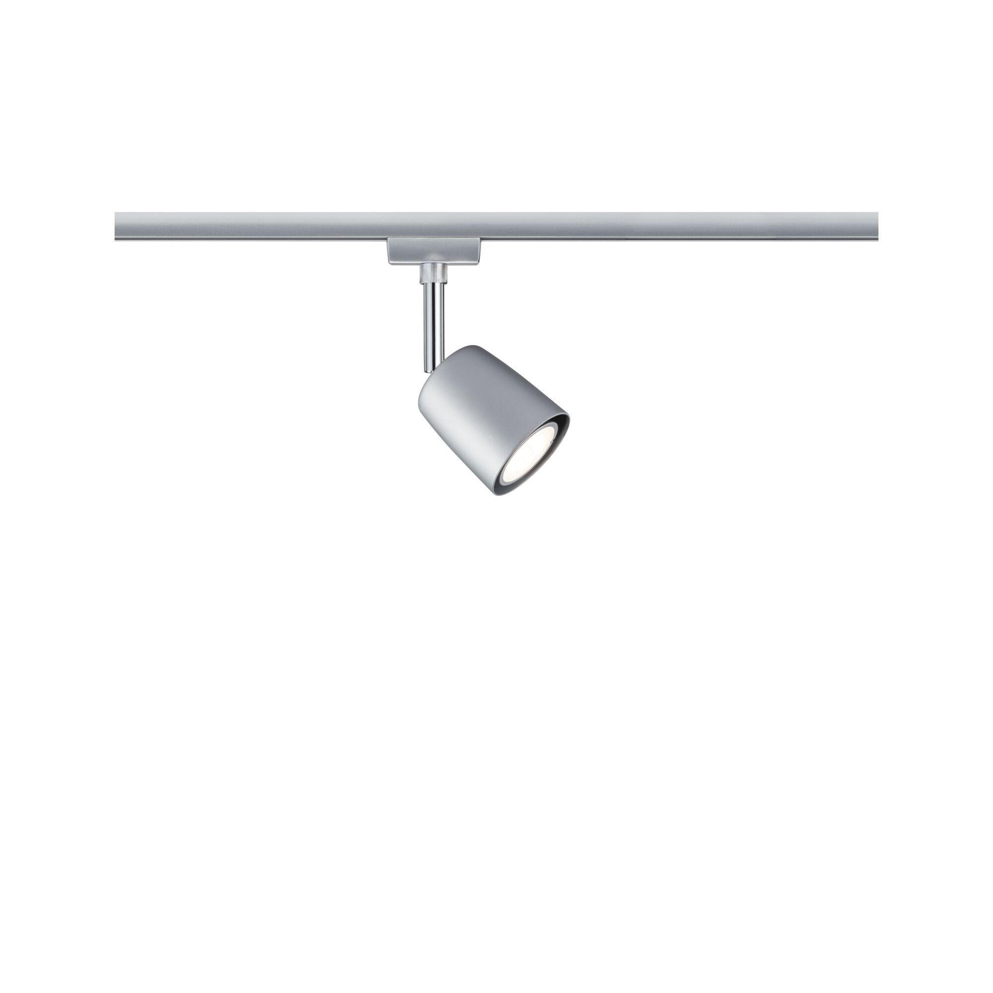 URail Schienenspot Cover Einzelspot GU10 max. 10W dimmbar 230V Chrom matt/Chrom Moderner silberner LED-Strahler aus Metall an Schienensystem für flexible Raumbeleuchtung
