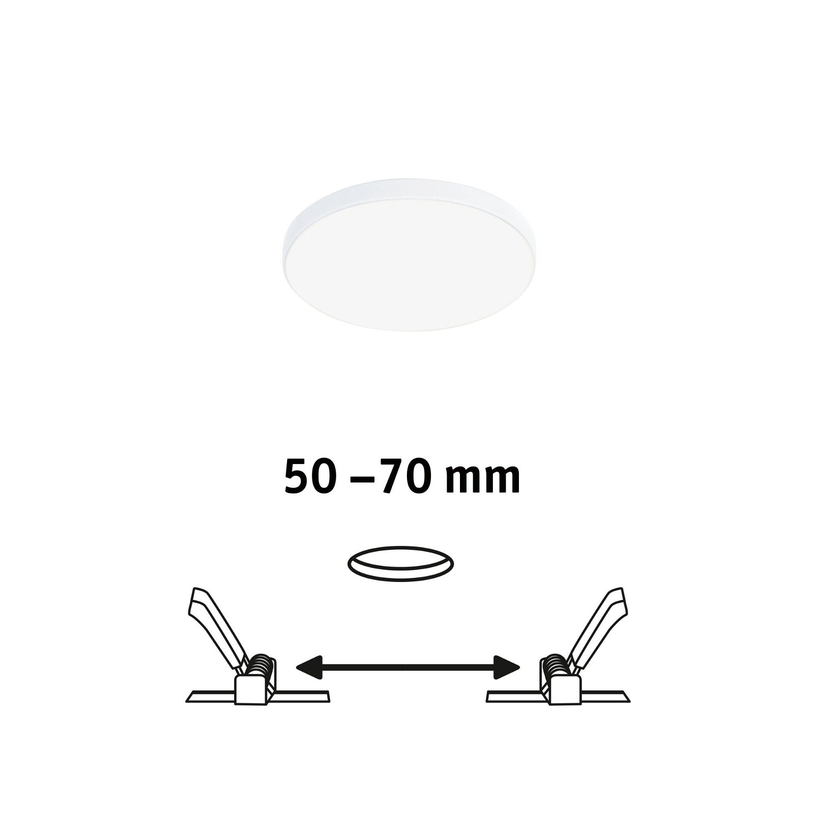 VariFit Panneau encastré LED Veluna Edge IP44 rond 90mm 6W 500lm 4000K Blanc gradable