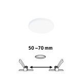 Rundes weißes LED-Deckenlicht mit 50-70 mm Einbautiefe und Federklammern für einfache Montage