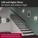 White LED wall lights 2Form providing direct and indirect lighting for stairs and corridors