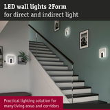 White LED wall lights 2Form providing direct and indirect lighting for stairs and corridors