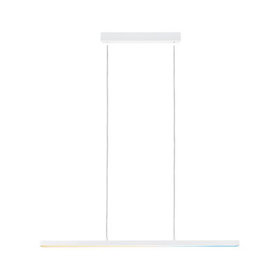 Minimalistisk hvid metal LED-pendel med slankt design til moderne indendørs belysning