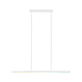 Minimalist white metal LED pendant light with slim design for modern interior lighting