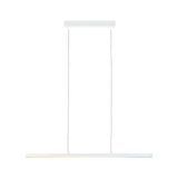 Minimalist white metal LED pendant light with slim design for modern interior lighting