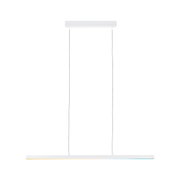 Minimalist white metal LED pendant light with slim design for modern interior lighting