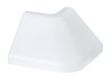 White plastic corner connector for LED light strips, ideal for flexible lighting installations