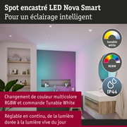 Spot encastré LED Nova Smart RGBW avec indice IP44 pour éclairage de salle de bain