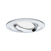 Ronde inbouwspot van verchroomd zilverkleurig metaal voor moderne LED-verlichting