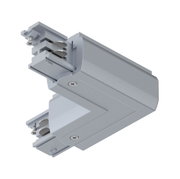 Grauer Kunststoff-Adapter mit Schrauben für Schienensysteme, geeignet für LED-Beleuchtung