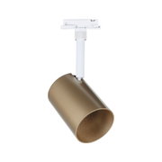 Projecteur LED doré moderne avec bras de fixation blanc pour système sur rail