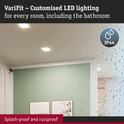 VariFit white LED recessed lights with IP44 rating for bathroom and damp room lighting