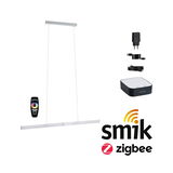 Moderne smik Zigbee LED-Pendelleuchte in Aluminium mit Fernbedienung und Steuerzentrale