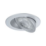 Round recessed spotlight in silver metal with clear glass reflector for modern LED lighting