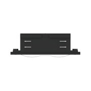 Black rectangular LED recessed light with silver accents for modern indoor lighting solutions