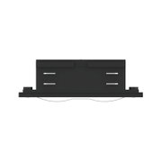 Spot LED encastré noir rectangulaire avec accents argentés pour un éclairage intérieur moderne